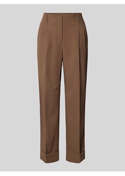 Spodnie o kroju regular fit z zakładkami w pasie i szlufkami na pasek model ‘Mulona’ ze sklepu Peek&Cloppenburg  w kategorii Spodnie damskie - zdjęcie 174371949