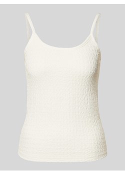 Top na ramiączkach z fakturowanym wzorem model ‘SNOW WHITE’ ze sklepu Peek&Cloppenburg  w kategorii Bluzki damskie - zdjęcie 174372698