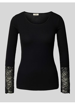 Bluzka z długim rękawem i obszyciem z koronki model ‘hizamond’ ze sklepu Peek&Cloppenburg  w kategorii Bluzki damskie - zdjęcie 174372719