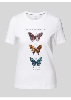 T-shirt z nadrukiem ze sloganem ze sklepu Peek&Cloppenburg  w kategorii Bluzki damskie - zdjęcie 174372987