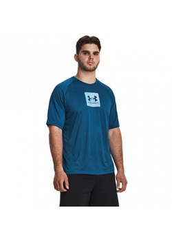 Męska koszulka treningowa Under Armour UA Tech Print Fill SS - niebieska ze sklepu Sportstylestory.com w kategorii T-shirty męskie - zdjęcie 174387149