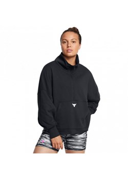 Damska bluza treningowa bez kaptura Under Armour Project Rock W Half Zip Pullover - czarna ze sklepu Sportstylestory.com w kategorii Bluzy damskie - zdjęcie 174387856