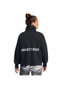 Damska bluza treningowa bez kaptura Under Armour Project Rock W Half Zip Pullover - czarna ze sklepu Sportstylestory.com w kategorii Bluzy damskie - zdjęcie 174387858
