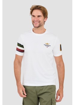 AERONAUTICA MILLITARE Biały t-shirt Tricolor and badge, Wybierz rozmiar XXL ze sklepu outfit.pl w kategorii T-shirty męskie - zdjęcie 174421485