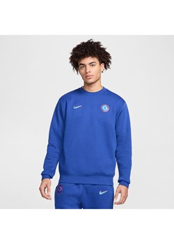 Męska piłkarska bluza dresowa z półokrągłym dekoltem Nike Chelsea F.C. Club - Niebieski ze sklepu Nike poland w kategorii Bluzy męskie - zdjęcie 174505736