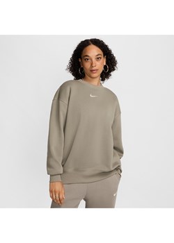 Damska bluza dresowa z półokrągłym dekoltem o kroju oversize Nike Sportswear Phoenix Fleece - Zieleń ze sklepu Nike poland w kategorii Bluzy damskie - zdjęcie 174506115