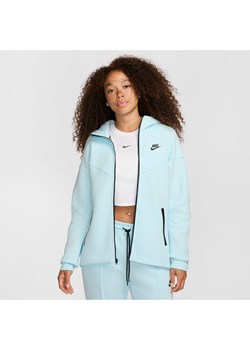 Damska bluza z kapturem i zamkiem na całej długości Nike Sportswear Tech Fleece Windrunner - Niebieski ze sklepu Nike poland w kategorii Bluzy damskie - zdjęcie 174506116