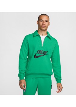 Męska bluza do koszykówki z zamkiem 1/4 Standard Issue Giannis - Zieleń ze sklepu Nike poland w kategorii Bluzy męskie - zdjęcie 174506188