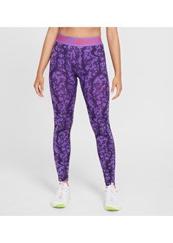 Dziewczęce legginsy ze średnim stanem Dri-FIT Nike Pro - Fiolet ze sklepu Nike poland w kategorii Spodnie damskie - zdjęcie 174506247