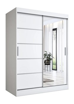 Biała szafa przesuwna 150 cm P3-L72 ze sklepu Edinos.pl w kategorii Szafy - zdjęcie 174508386