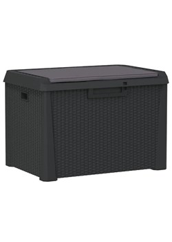 Antracytowa skrzynia ogrodowa z poduszką na siedzisku T1-K94 ze sklepu Edinos.pl w kategorii Dom - zdjęcie 174508878