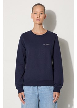 A.P.C. bluza bawełniana Sweat Item F damska kolor granatowy z nadrukiem COEAS.F27663-VIOLET ze sklepu PRM w kategorii Bluzy damskie - zdjęcie 174537287