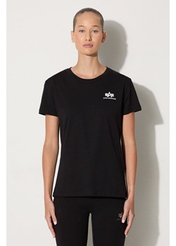 Alpha Industries t-shirt bawełniany Basic kolor czarny 196054.03-CZARNY ze sklepu PRM w kategorii Bluzki damskie - zdjęcie 174537448