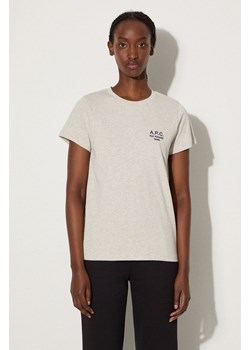 A.P.C. t-shirt bawełniany Denise kolor szary ze sklepu PRM w kategorii Bluzki damskie - zdjęcie 174537458
