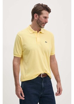 Lacoste polo bawełniane kolor żółty gładki ze sklepu PRM w kategorii T-shirty męskie - zdjęcie 174537506