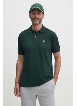 Lacoste polo bawełniane kolor zielony gładki ze sklepu PRM w kategorii T-shirty męskie - zdjęcie 174537508