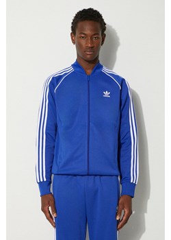 adidas Originals bluza Adicolor Classics męska kolor niebieski z aplikacją IY9850 ze sklepu PRM w kategorii Bluzy męskie - zdjęcie 174537738