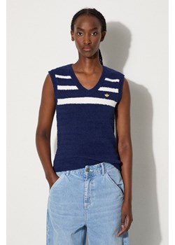 adidas Originals top Knit Vest damski kolor niebieski IX1058 ze sklepu PRM w kategorii Bluzki damskie - zdjęcie 174537857