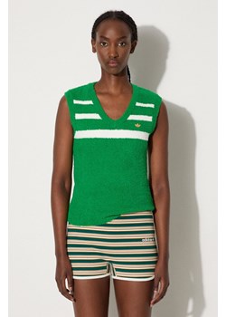 adidas Originals kamizelka Knit Vest kolor zielony  IX1060 ze sklepu PRM w kategorii Swetry damskie - zdjęcie 174537859
