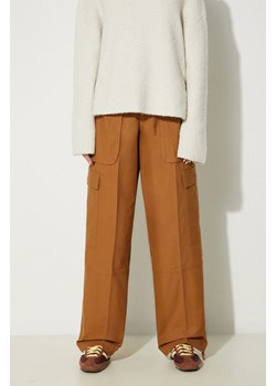 Columbia spodnie Brea Falls damskie kolor brązowy szerokie high waist 2086041 ze sklepu PRM w kategorii Spodnie damskie - zdjęcie 174538095