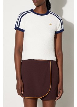 adidas Originals spódnicospodnie bawełniane Skort 80s kolor brązowy gładkie high waist JC6170 ze sklepu PRM w kategorii Szorty - zdjęcie 174538155