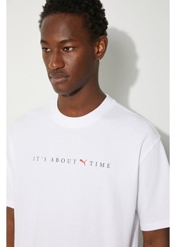 Puma t-shirt bawełniany MMQ Graphic Tee męski kolor biały z nadrukiem 626556 ze sklepu PRM w kategorii T-shirty męskie - zdjęcie 174538238