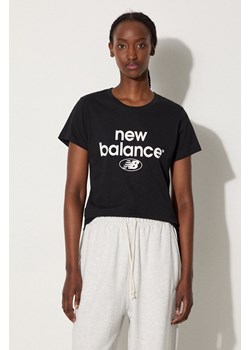 New Balance t-shirt bawełniany kolor czarny WT31507BK-7BK ze sklepu PRM w kategorii Bluzki damskie - zdjęcie 174538478