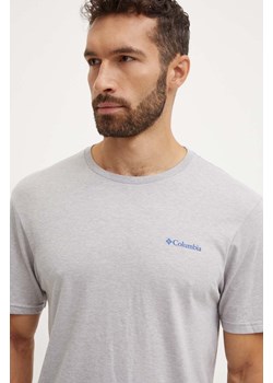 Columbia t-shirt bawełniany kolor szary z nadrukiem ze sklepu PRM w kategorii T-shirty męskie - zdjęcie 174538496