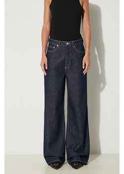 Samsoe Samsoe jeansy SHELLY damskie kolor granatowy F23400141 ze sklepu PRM w kategorii Jeansy damskie - zdjęcie 174538575