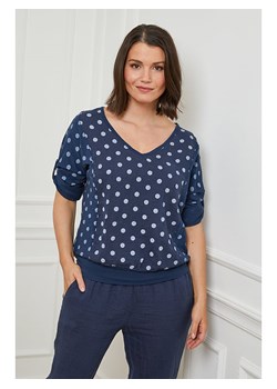 Curvy Lady Lniana bluzka w kolorze granatowym ze sklepu Limango Polska w kategorii Bluzki damskie - zdjęcie 174542106