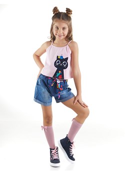 Denokids 2-częściowy zestaw &quot;Cat in Flowers&quot; w kolorze jasnoróżowo-niebieskim ze sklepu Limango Polska w kategorii Bluzki dziewczęce - zdjęcie 174542647