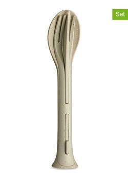 koziol 3-częściowy zestaw sztućców &quot;Klikk Pocket&quot; w kolorze beżowym - dł. 17 cm ze sklepu Limango Polska w kategorii Sztućce - zdjęcie 174543028