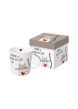ppd Kubek jumbo &quot;Home cat&quot; w kolorze białym ze wzorem - 350 ml ze sklepu Limango Polska w kategorii Kubki - zdjęcie 174547849