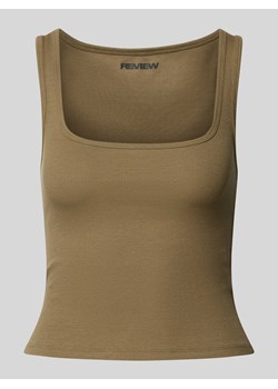 Top na ramiączkach z prążkowanym kwadratowym dekoltem ze sklepu Peek&Cloppenburg  w kategorii Bluzki damskie - zdjęcie 174549345