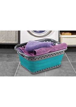 IDOMYA Essentials Kosz w kolorze niebiesko-zielonym na pranie - 54 x 24 x 39,1 cm ze sklepu Limango Polska w kategorii Akcesoria łazienkowe - zdjęcie 174550159