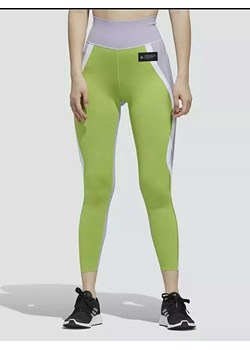 adidas Legginsy sportowe w kolorze fioletowo-zielonym ze sklepu Limango Polska w kategorii Spodnie damskie - zdjęcie 174550287