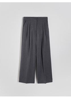 Reserved - Szerokie spodnie z zakładkami - szary ze sklepu Reserved w kategorii Spodnie damskie - zdjęcie 174551667