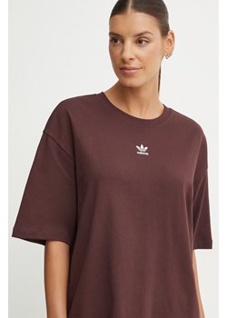 adidas Originals t-shirt bawełniany damski kolor brązowy IY7328 ze sklepu ANSWEAR.com w kategorii Bluzki damskie - zdjęcie 174553356