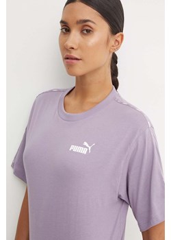 Puma t-shirt bawełniany damski kolor fioletowy 675994 ze sklepu ANSWEAR.com w kategorii Bluzki damskie - zdjęcie 174553429
