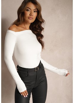 Biała Bluzka o Asymetrycznym Dekolcie z Wiskozą i Bawełną Moveane ze sklepu Renee odzież w kategorii Bluzki damskie - zdjęcie 174554827
