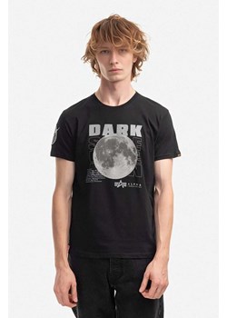 Alpha Industries t-shirt bawełniany kolor czarny z nadrukiem 108510.285-CZARNY ze sklepu ANSWEAR.com w kategorii T-shirty męskie - zdjęcie 174556458