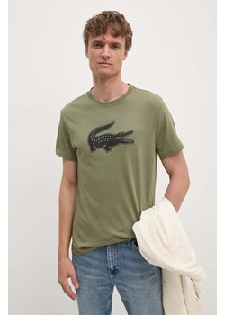 Lacoste t-shirt męski kolor zielony z nadrukiem ze sklepu ANSWEAR.com w kategorii T-shirty męskie - zdjęcie 174556467