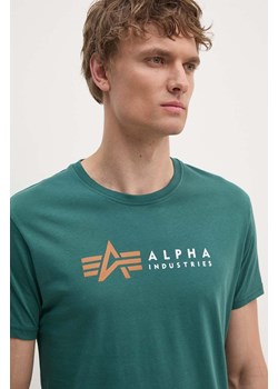 Alpha Industries t-shirt bawełniany męski kolor zielony z nadrukiem ze sklepu ANSWEAR.com w kategorii T-shirty męskie - zdjęcie 174556498