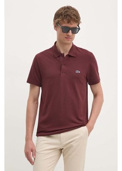 Lacoste polo męski kolor bordowy gładki DH5522 ze sklepu ANSWEAR.com w kategorii T-shirty męskie - zdjęcie 174556846