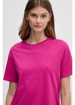 United Colors of Benetton t-shirt bawełniany damski kolor różowy 3096D102O ze sklepu ANSWEAR.com w kategorii Bluzki damskie - zdjęcie 174556938