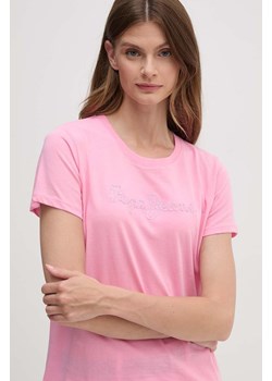 Pepe Jeans t-shirt bawełniany ESPE damski kolor różowy PL505896 ze sklepu ANSWEAR.com w kategorii Bluzki damskie - zdjęcie 174556968