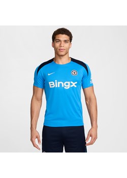 Męska dzianinowa koszulka piłkarska z krótkim rękawem Nike Dri-FIT Chelsea F.C. Strike - Niebieski ze sklepu Nike poland w kategorii T-shirty męskie - zdjęcie 174557275
