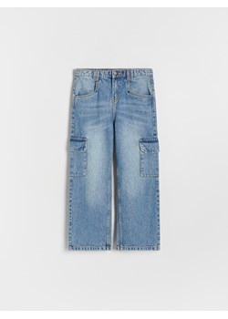 Reserved - Jeansy wide leg cargo - niebieski ze sklepu Reserved w kategorii Spodnie dziewczęce - zdjęcie 174559385