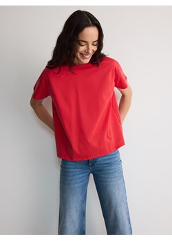 Reserved - T-shirt regular z merceryzowanej bawełny - czerwony ze sklepu Reserved w kategorii Bluzki damskie - zdjęcie 174559406