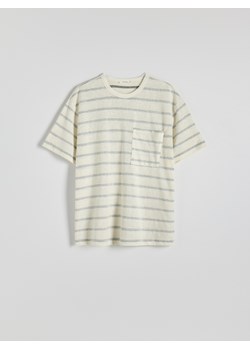 Reserved - T-shirt comfort z kieszonką - złamana biel ze sklepu Reserved w kategorii T-shirty męskie - zdjęcie 174559647